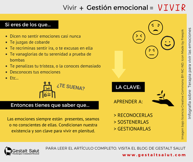 infografía de terapia gestalt para la gestión emocional con iconos de freepik